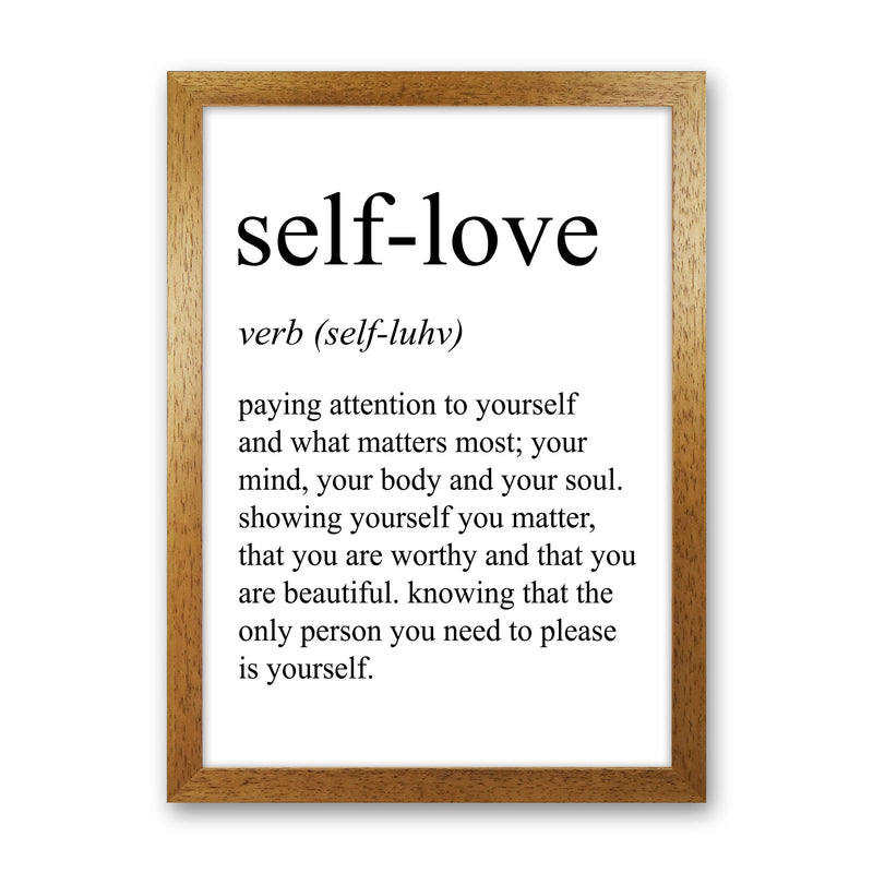 Self-Love Definition Art Print by Pixy Paper Oak Grain