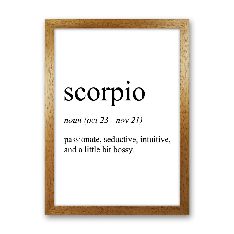 Scorpio Definition Art Print by Pixy Paper Oak Grain