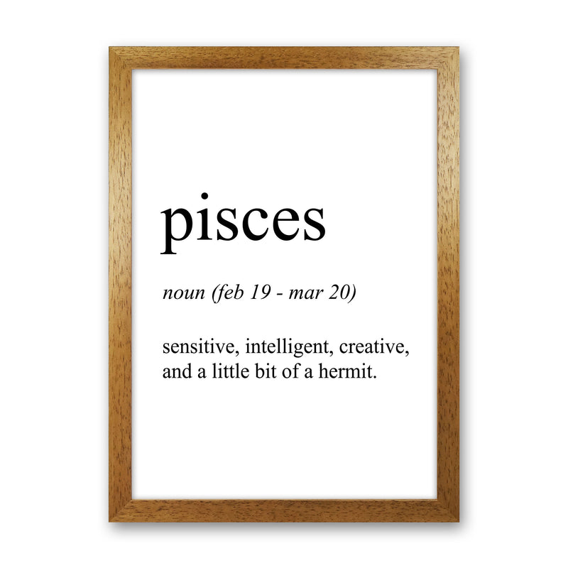 Pisces Definition Art Print by Pixy Paper Oak Grain