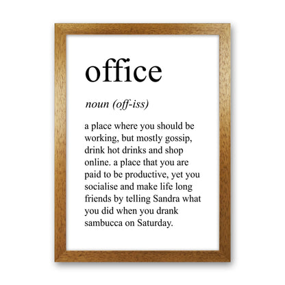 Office Definition Art Print by Pixy Paper Oak Grain