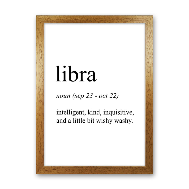Libra Definition Art Print by Pixy Paper Oak Grain