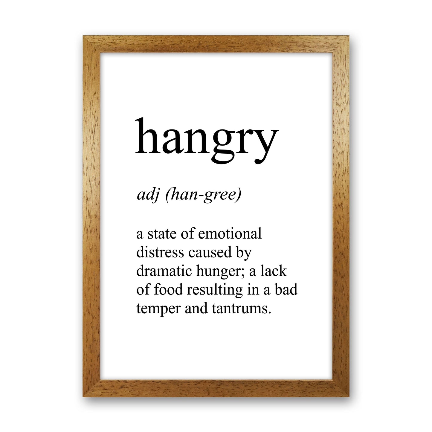 Hangry Definition Art Print by Pixy Paper Oak Grain