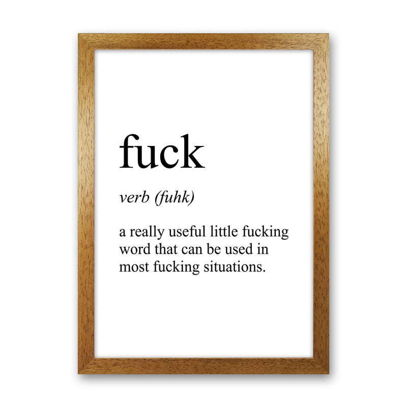 Fuck Definition Art Print by Pixy Paper Oak Grain