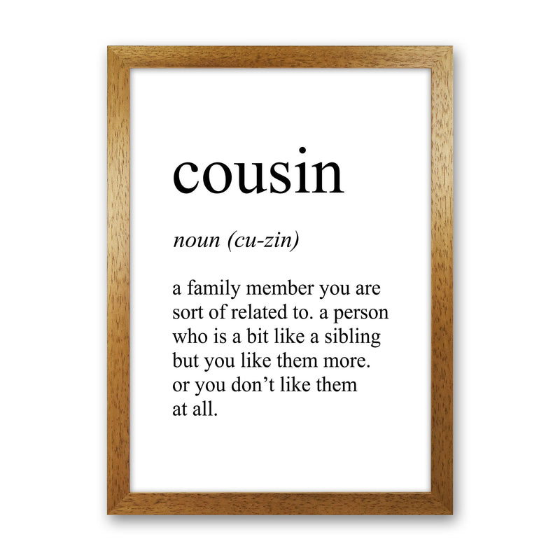 Cousin Definition Art Print by Pixy Paper Oak Grain