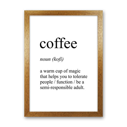 Coffee Definition Art Print by Pixy Paper Oak Grain