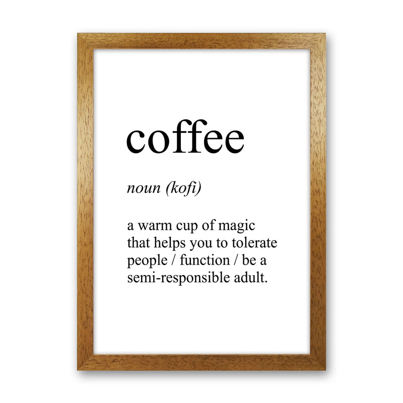 Coffee Definition Art Print by Pixy Paper Oak Grain