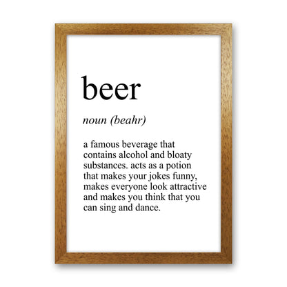 Beer Definition Art Print by Pixy Paper Oak Grain