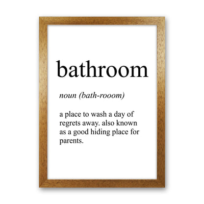 Bathroom Definition Art Print by Pixy Paper Oak Grain