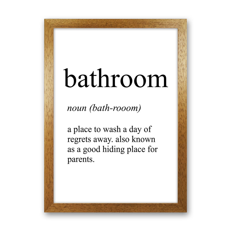 Bathroom Definition Art Print by Pixy Paper Oak Grain