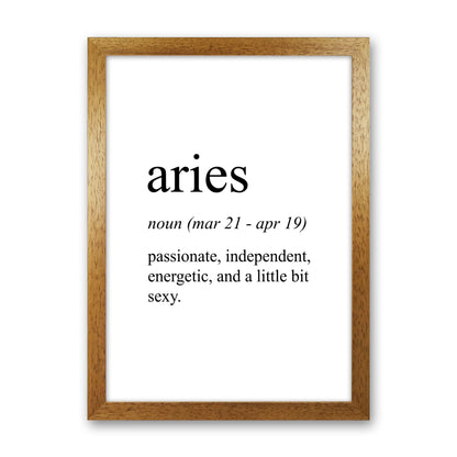 Aries Definition Art Print by Pixy Paper Oak Grain