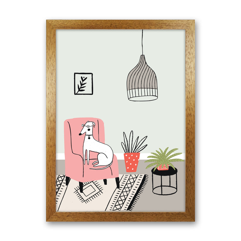Posh Dog Art Print by Pixy Paper Oak Grain