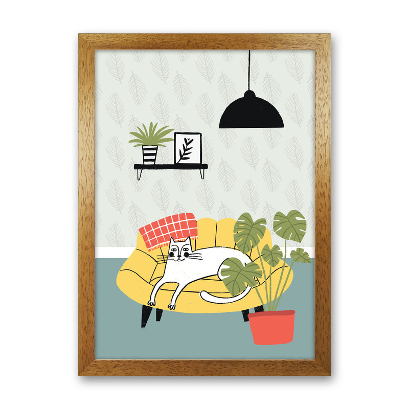 It's A Cat Life Art Print by Pixy Paper Oak Grain