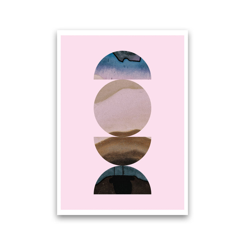 Abstract Circles Pink Background Modern Print Print Only