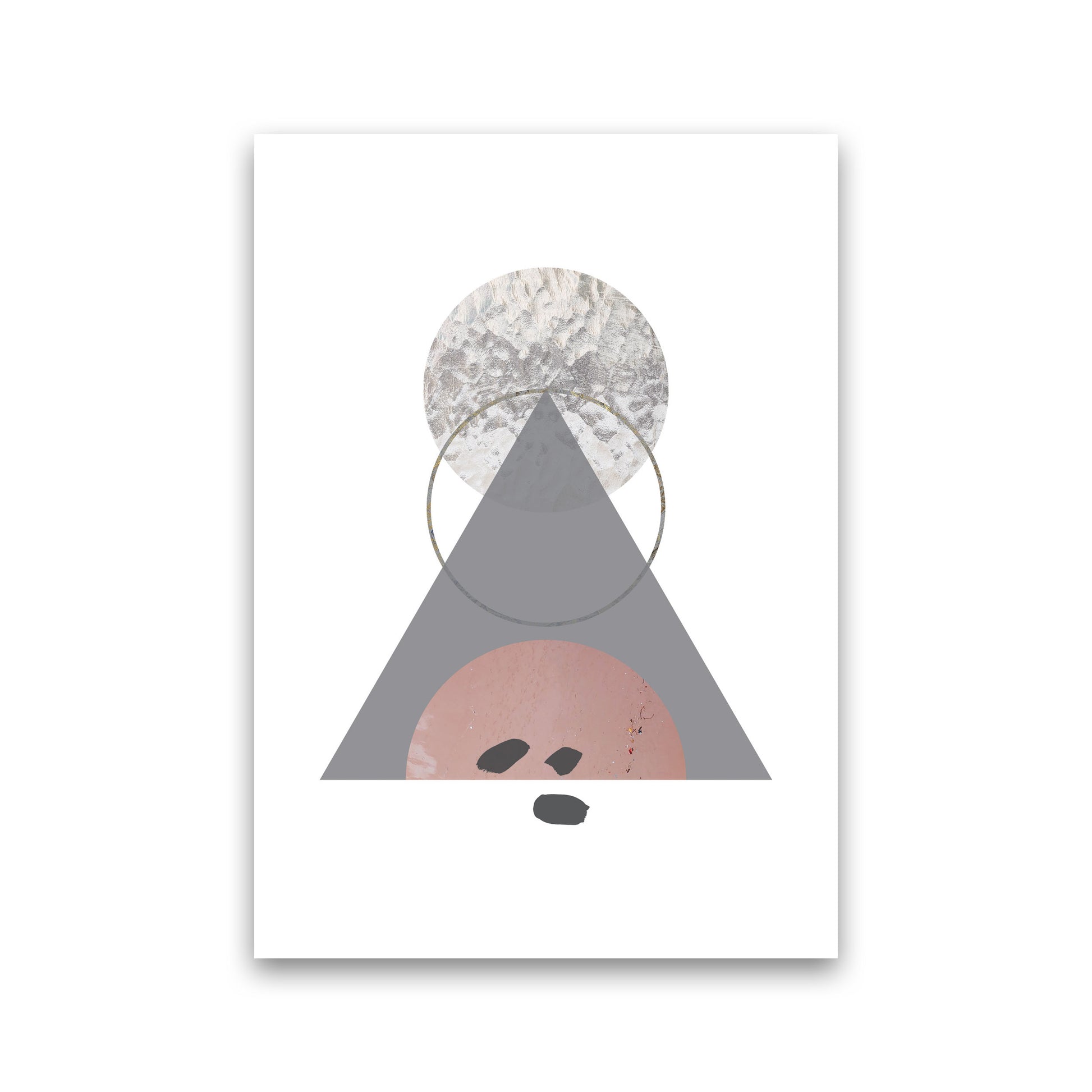 Peach, Sand And Glass Abstract Triangle Modern Print Print Only