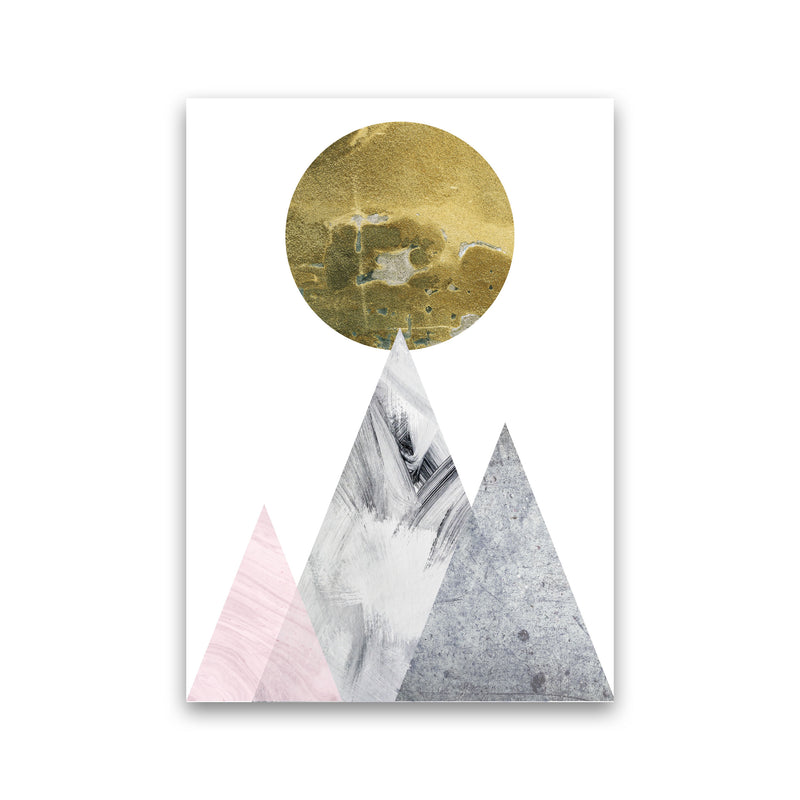 Pink And Grey Mountains Abstract Modern Print Print Only