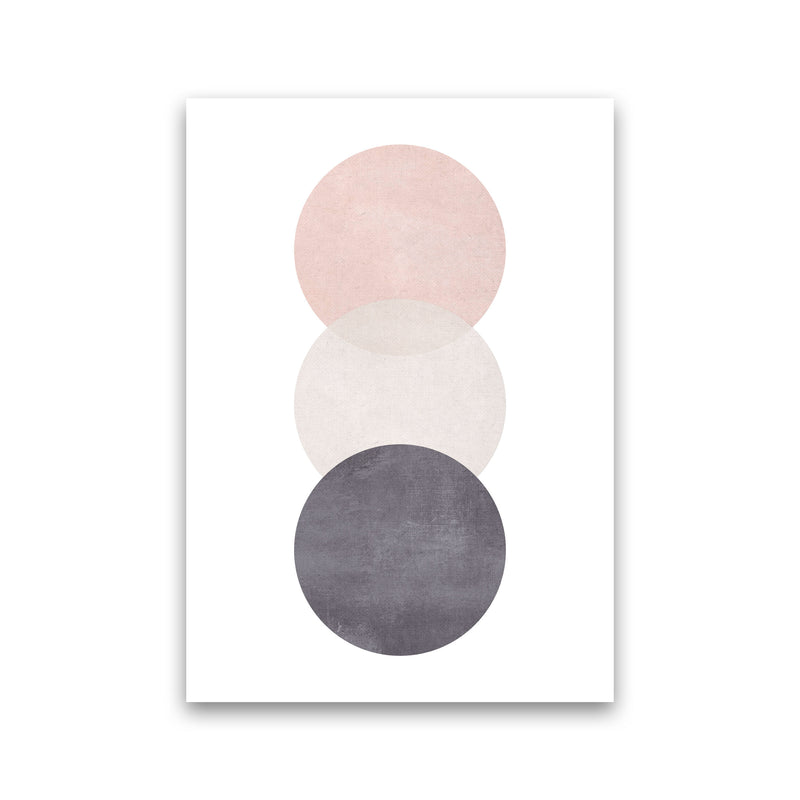 Cotton, Pink And Grey Abstract Circles Modern Print Print Only