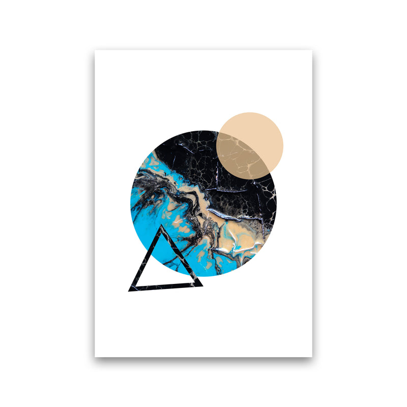 Blue Sand Abstract Circles Modern Print Print Only