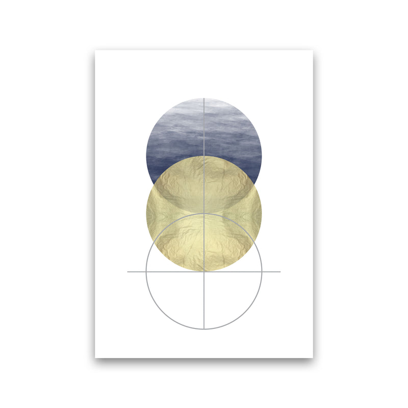 Navy And Gold Abstract Circles Modern Print Print Only