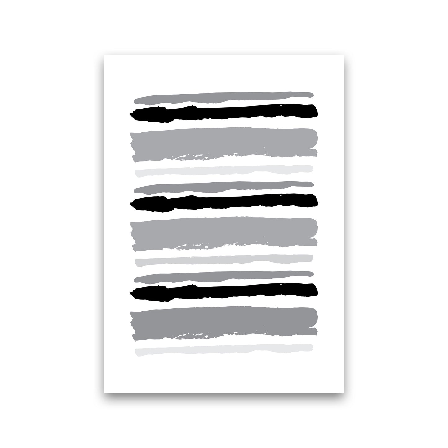 Black Contrast Abstract Stripes Modern Print Print Only