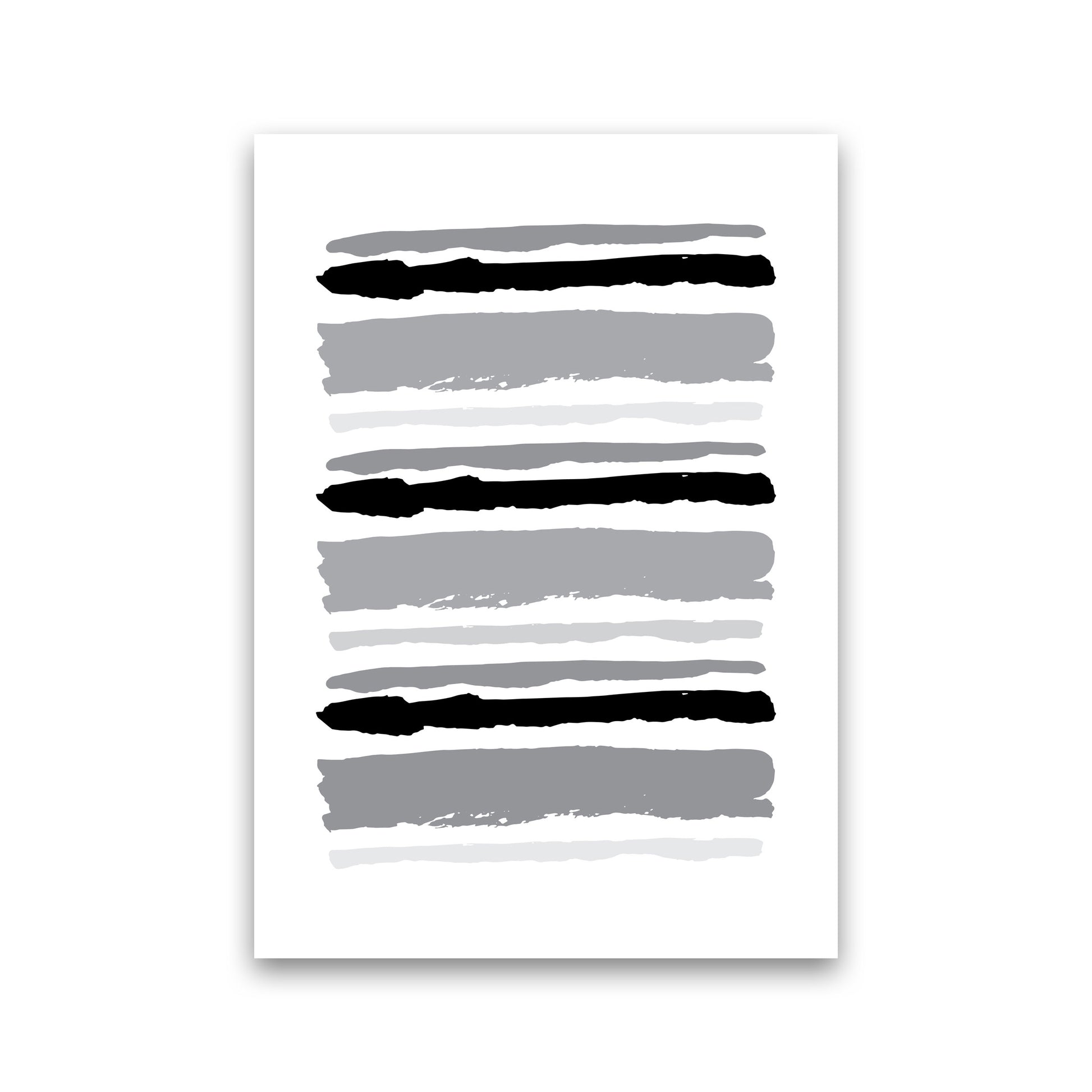 Black Contrast Abstract Stripes Modern Print Print Only