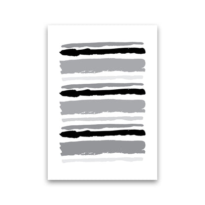 Black Contrast Abstract Stripes Modern Print Print Only