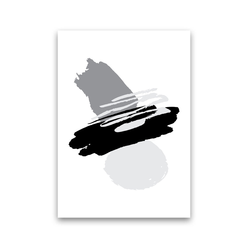 Black And Grey Abstract Paint Shapes Modern Print Print Only