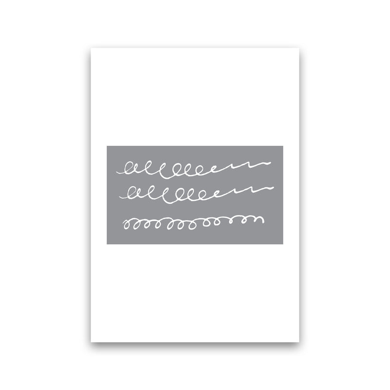 Grey Rectangle Swirls Abstract Modern Print Print Only