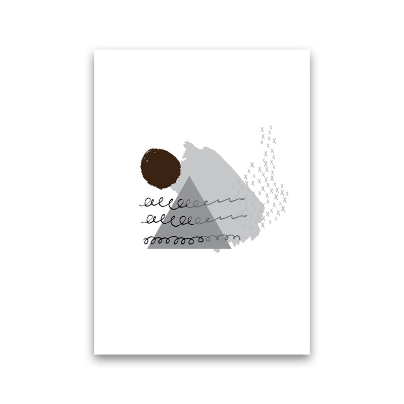 Grey And Black Mountain Sun Abstract Modern Print Print Only