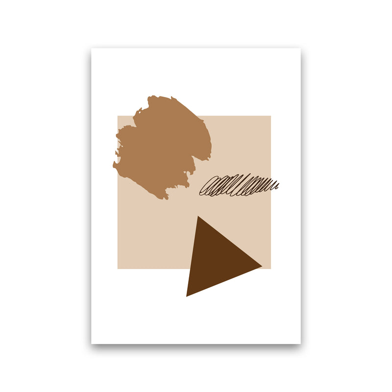 Taupe Square Mismatch Abstract Modern Print Print Only