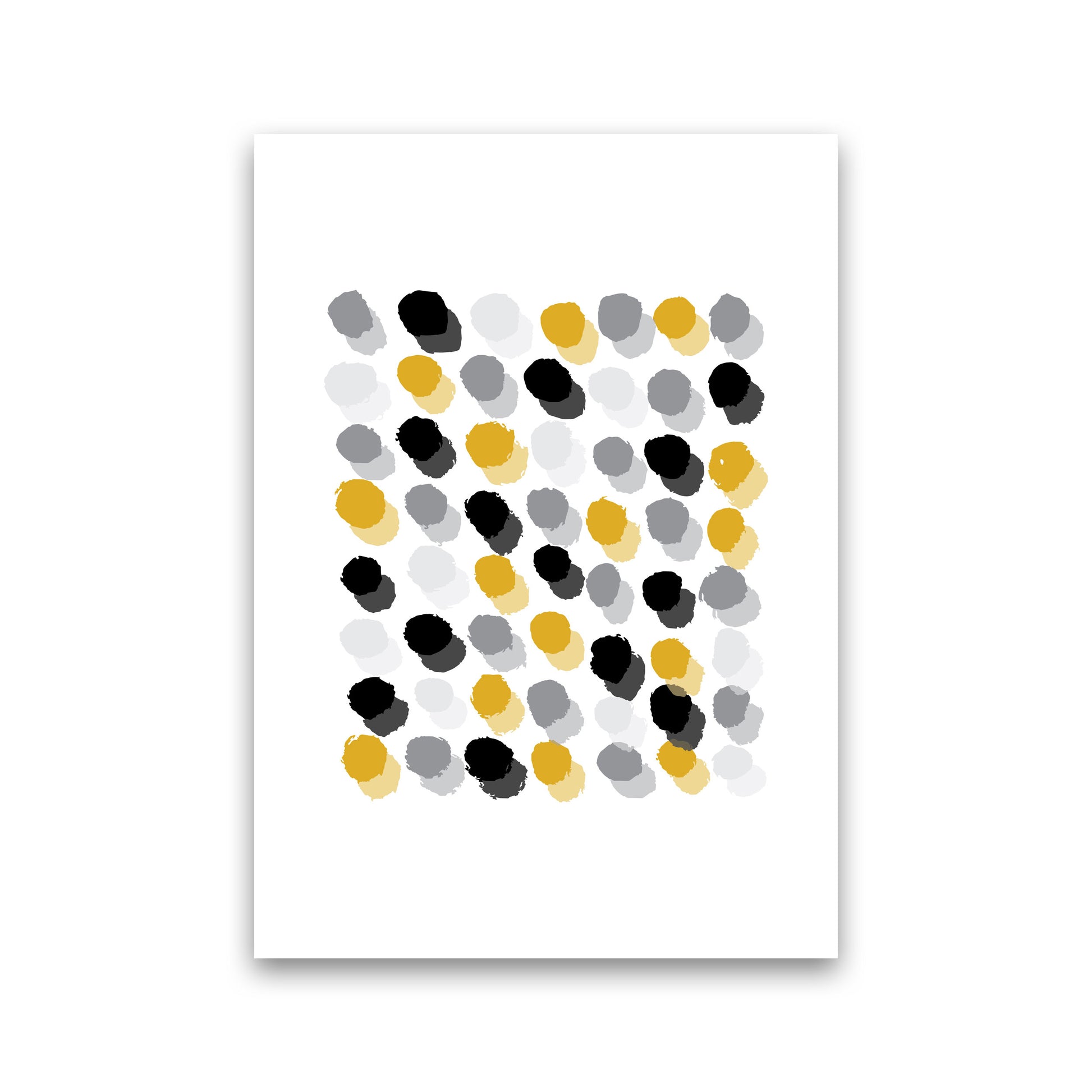 Mustard Polka Dots Abstract Modern Print Print Only