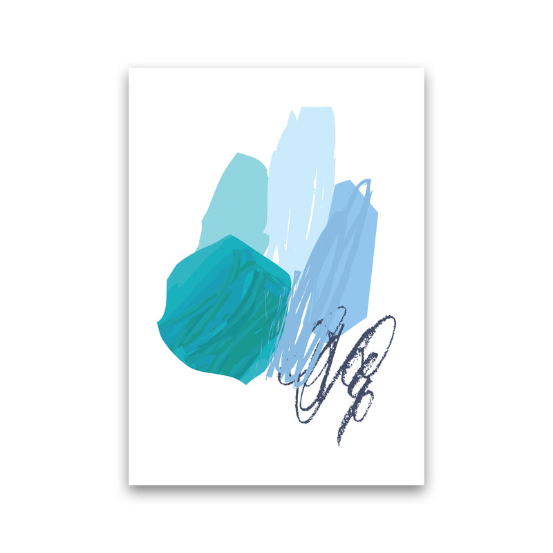 Blue Abstract Palette Drawings Modern Print Print Only