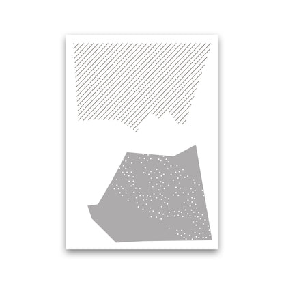 Grey Top And Bottom Abstract Modern Print Print Only