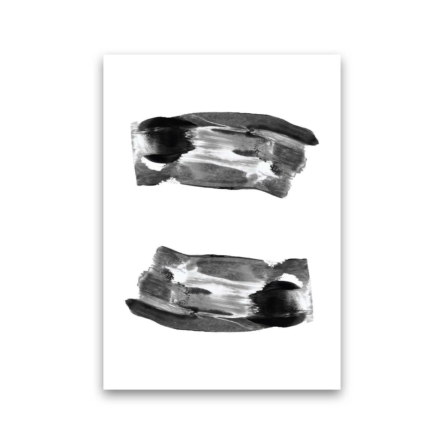 Black Abstract Paint Strokes Modern Print Print Only