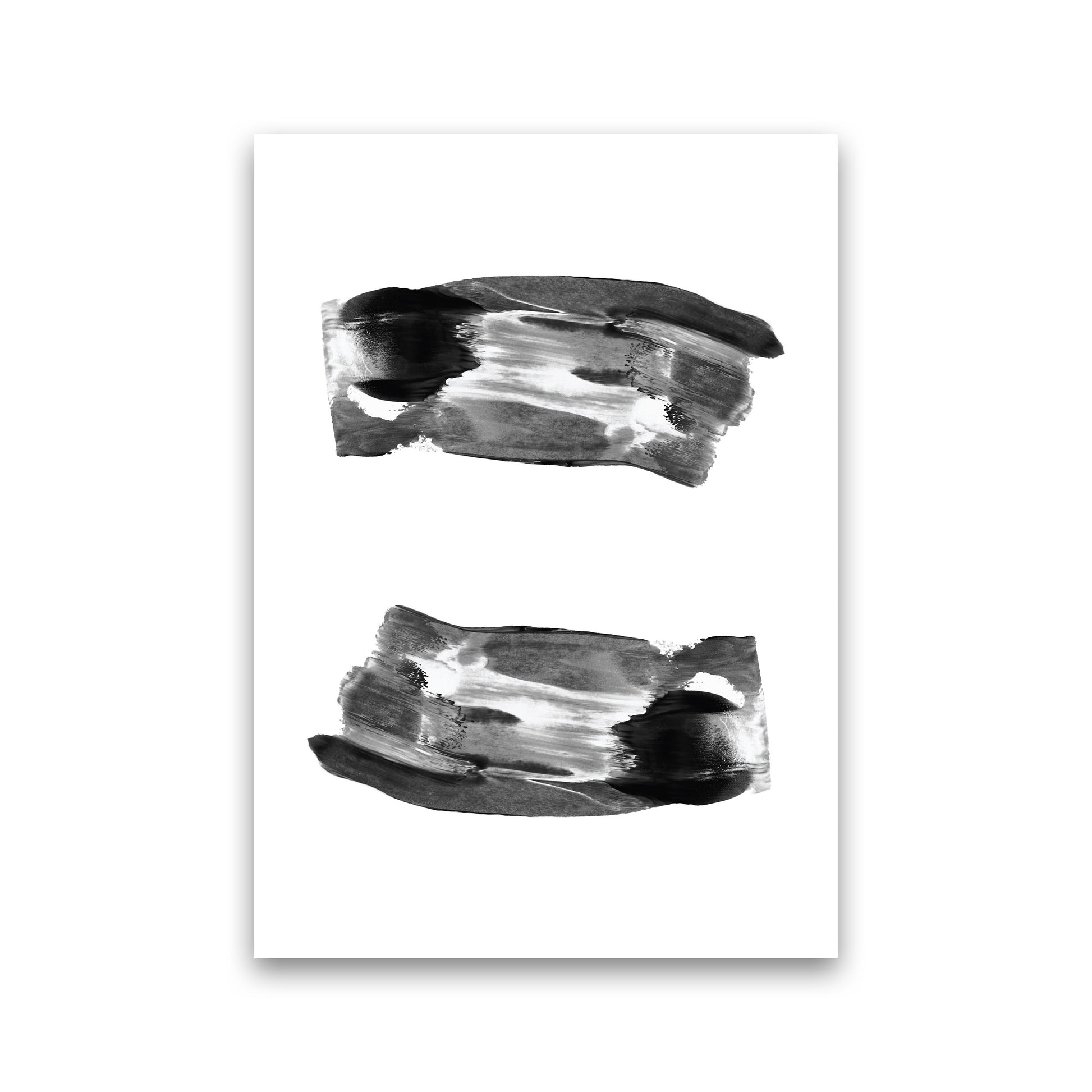 Black Abstract Paint Strokes Modern Print Print Only