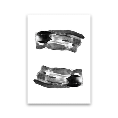 Black Abstract Paint Strokes Modern Print Print Only