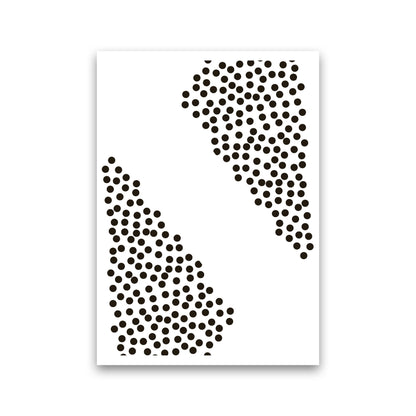 Black Corner Polka Dots Abstract Modern Print Print Only