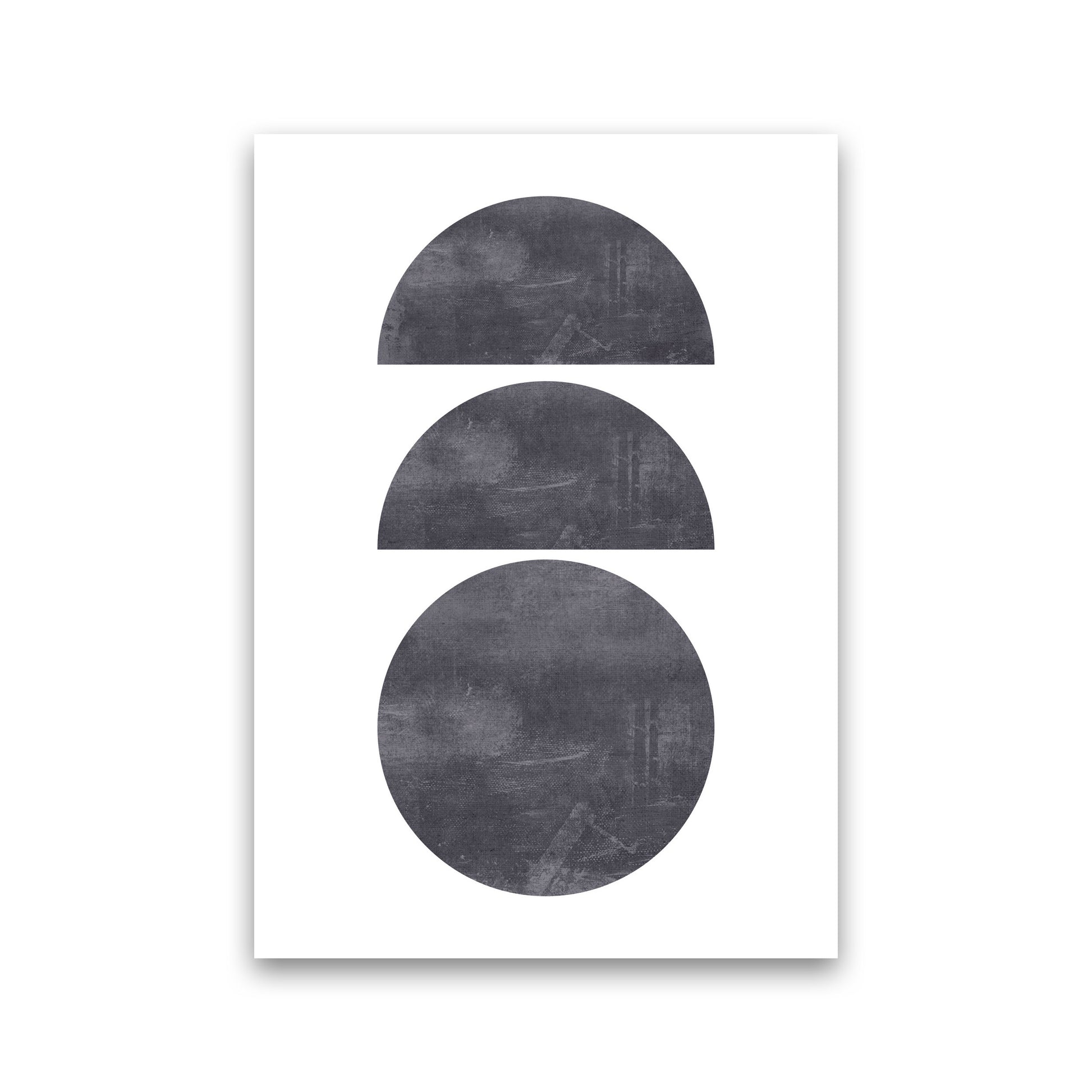 Abstract Scratched Texture Circles Modern Print Print Only