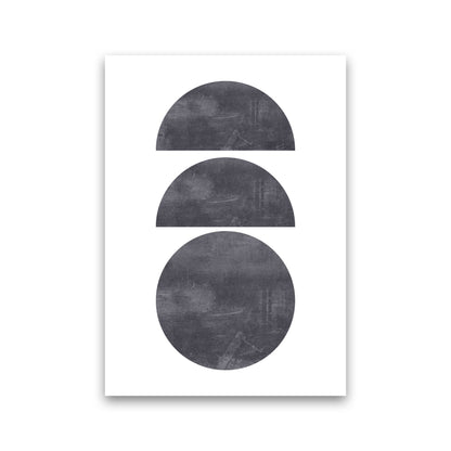 Abstract Scratched Texture Circles Modern Print Print Only