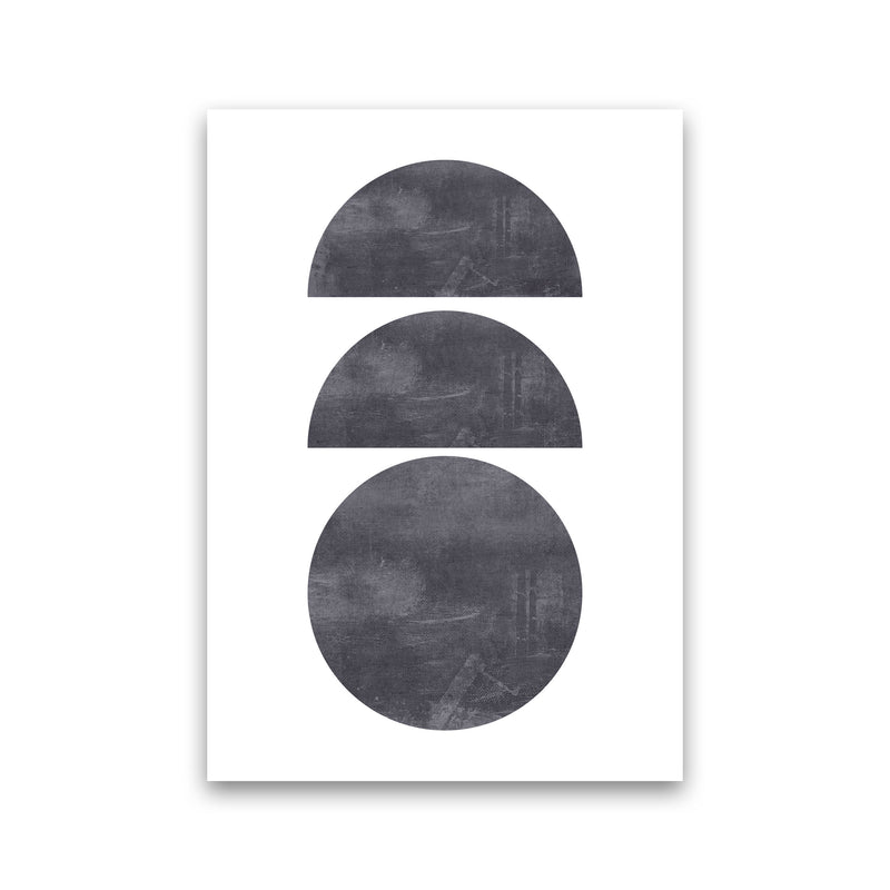 Abstract Scratched Texture Circles Modern Print Print Only