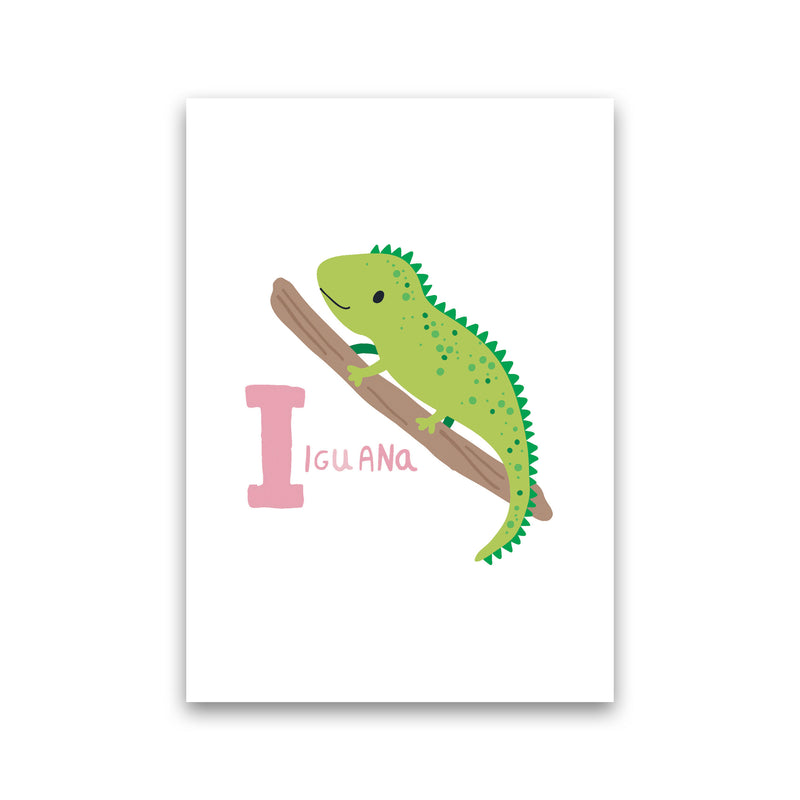 Alphabet Animals, I Is For Iguana Framed Nursey Wall Art Print Print Only