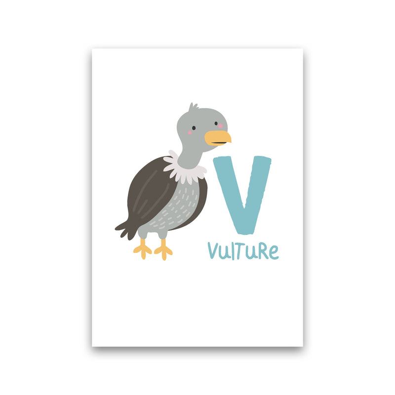 Alphabet Animals, V Is For Vulture Framed Nursey Wall Art Print Print Only
