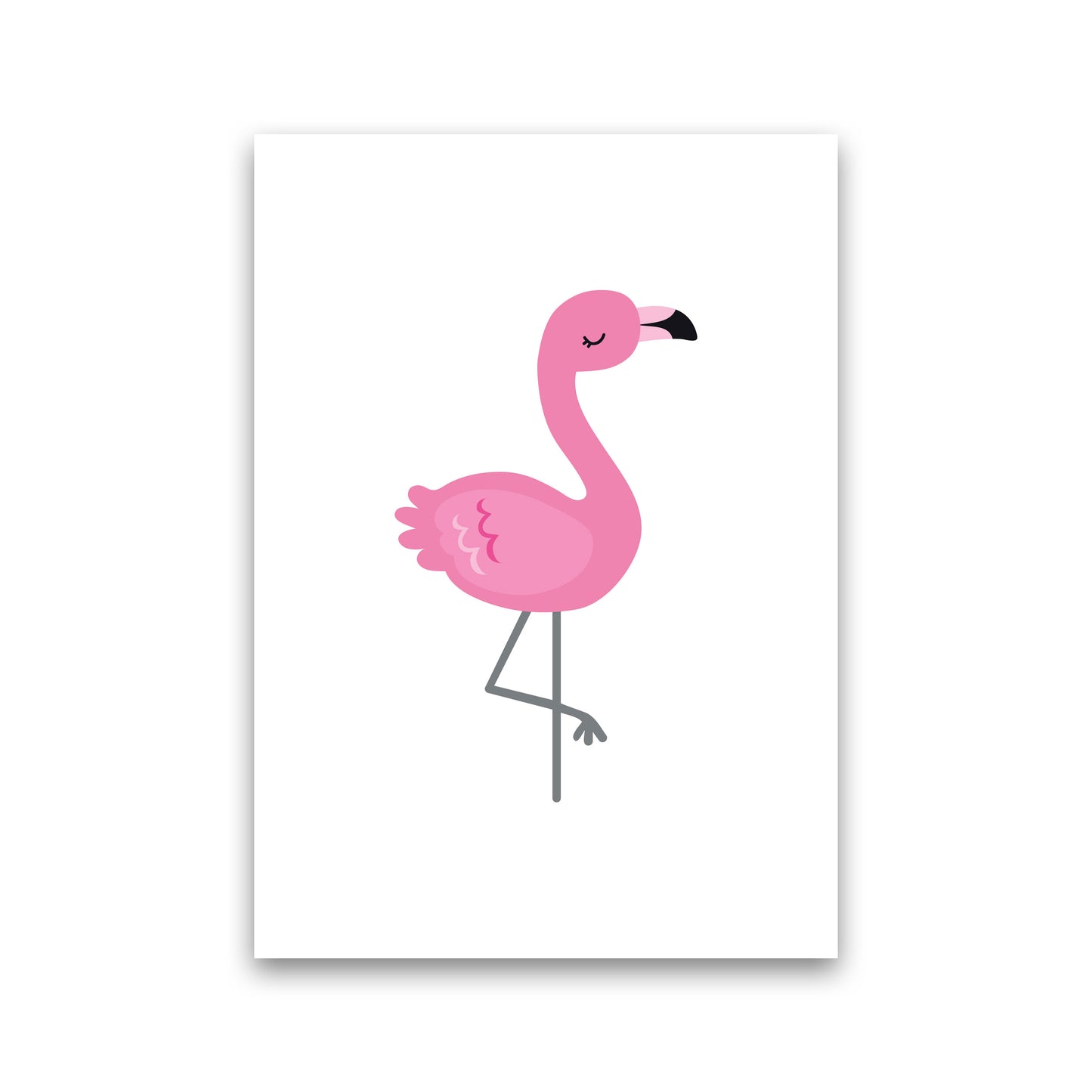 Children&#39;s Animals, Flamingo Modern Print Print Only