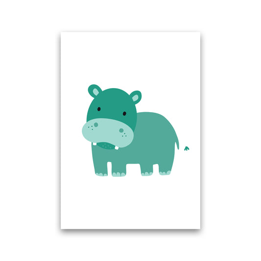 Children&#39;s Animals, Hippo Modern Print Print Only