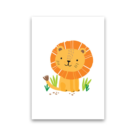 Children&#39;s Animals, Lion Modern Print Print Only
