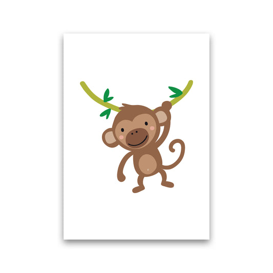 Children&#39;s Animals, Monkey Modern Print Print Only