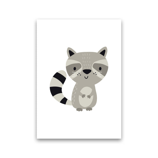 Children&#39;s Animals, Raccoon Modern Print Print Only
