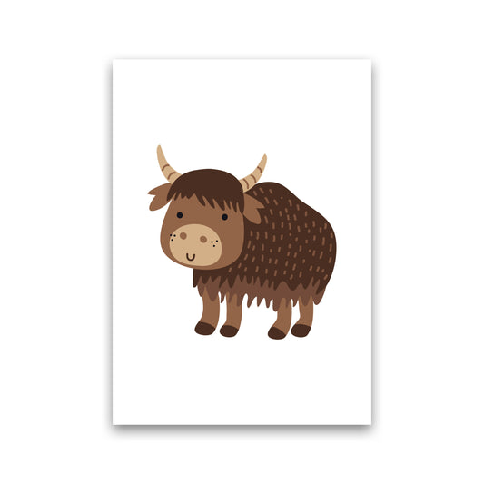 Children&#39;s Animals, Yak Modern Print Print Only