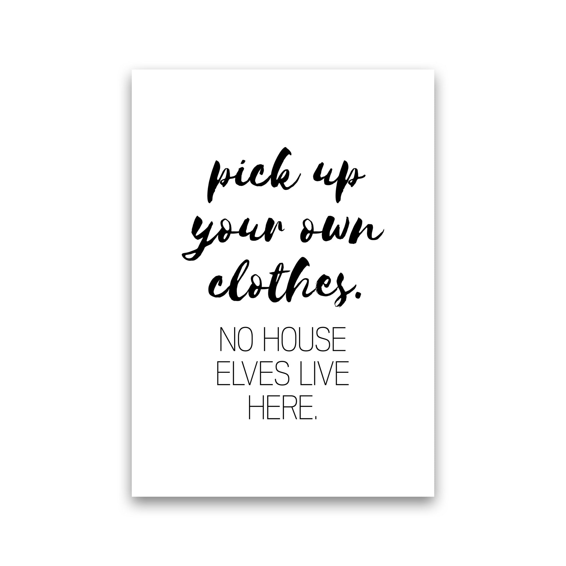 House Elves, Bathroom Framed Typography Wall Art Print Print Only