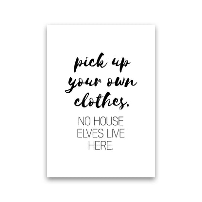 House Elves, Bathroom Framed Typography Wall Art Print Print Only