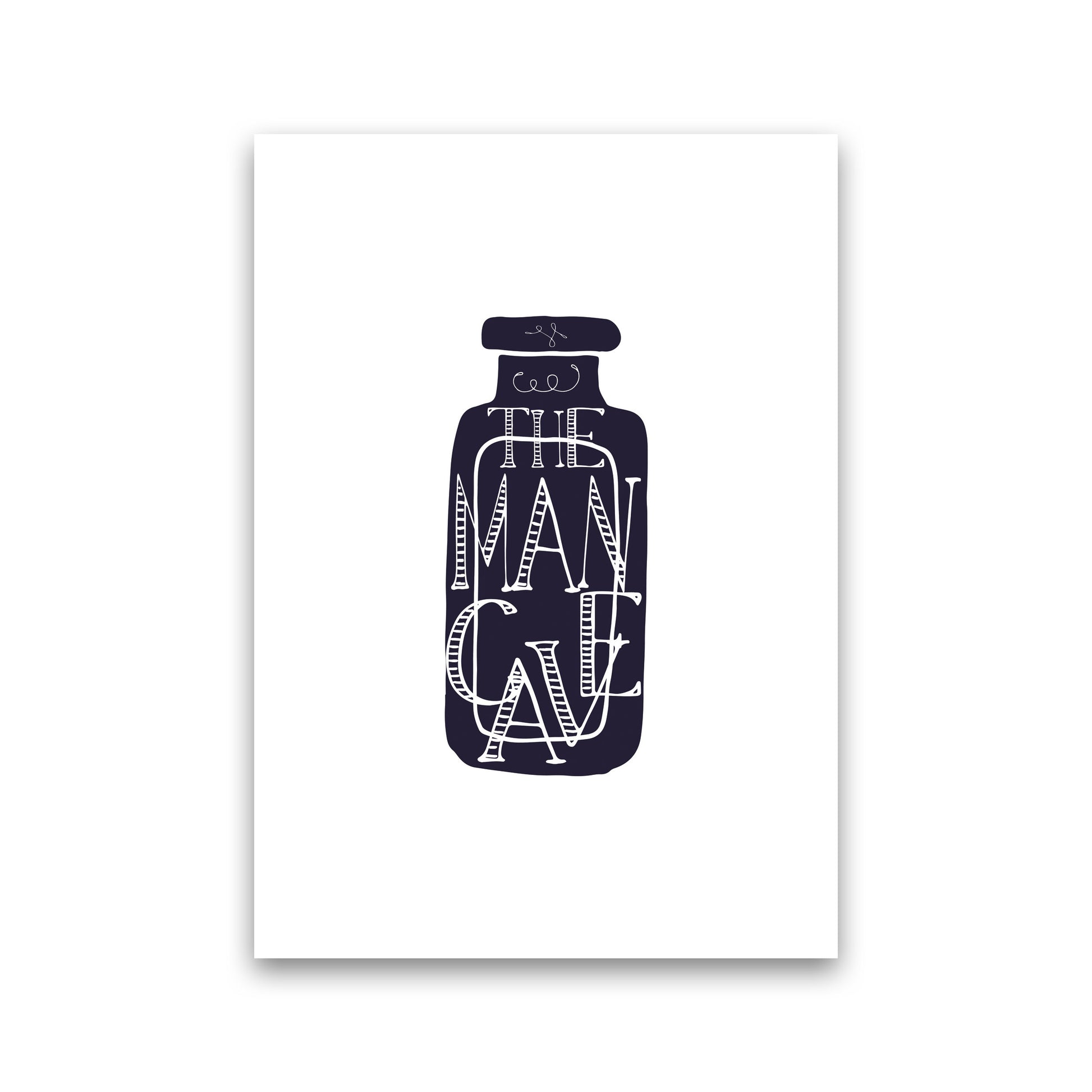 The Man Cave 3 Modern Print, Framed Bathroom Wall Art Print Only